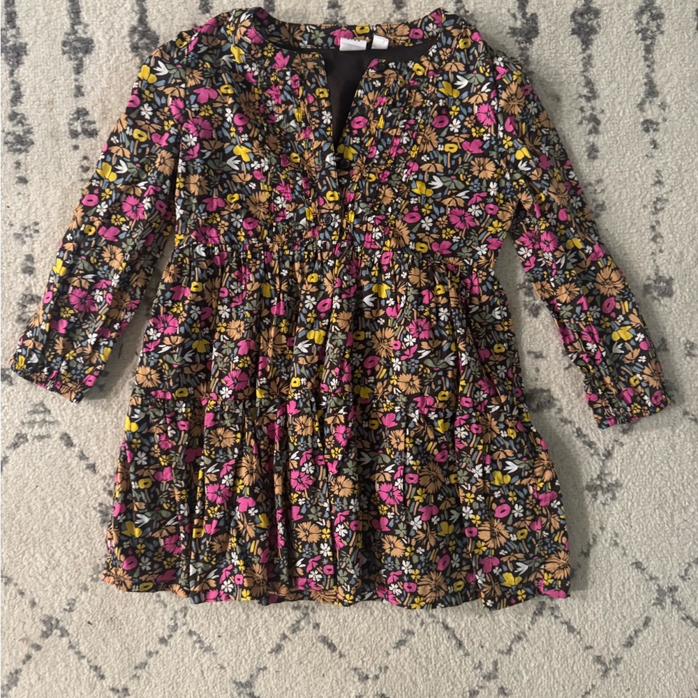 Girls Gap Floral Long Sleeve Dress